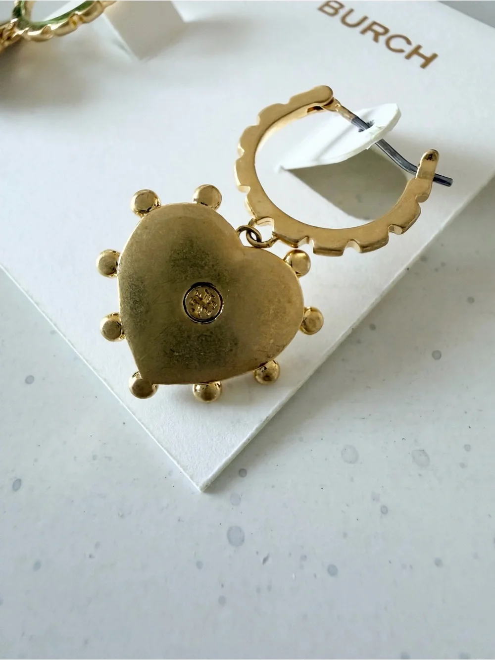 Tory Burch Roxanne Mother of Pearl Heart Earrings